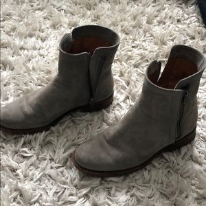 Gray suede FRYE booties